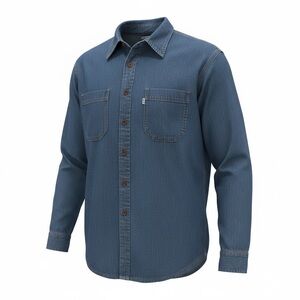 Vintage 2002 Levi's Blue Casual Button Down Shirt Sz Medium EUC